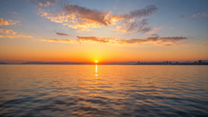 SUP board rental and sea tours in Valencia at sunrise over the Mediterranean coast